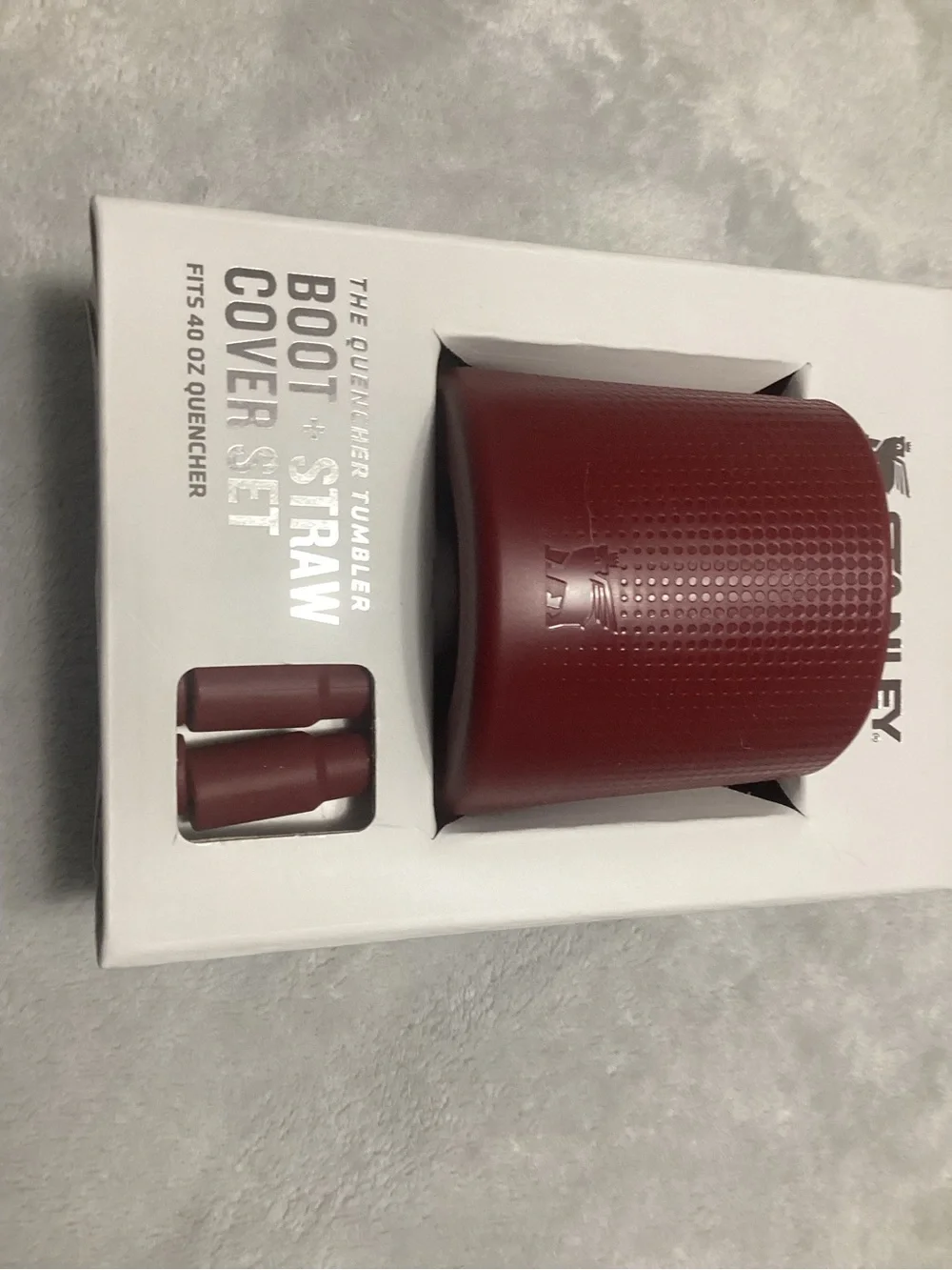 Stanley White Boot + Straw Cover Set for 40 oz Quencher in Cranberry